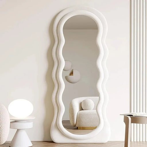 Wavy Modern Design Arched Top Large Mirror Full Body with Lights 